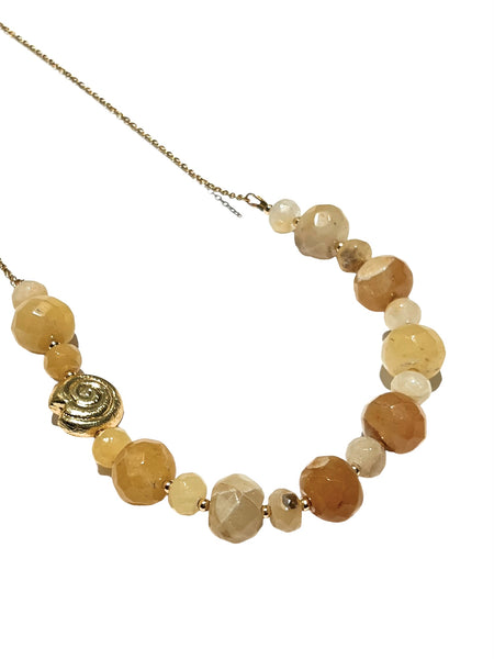 HC DESIGNS- Cream Agate Chain Necklace