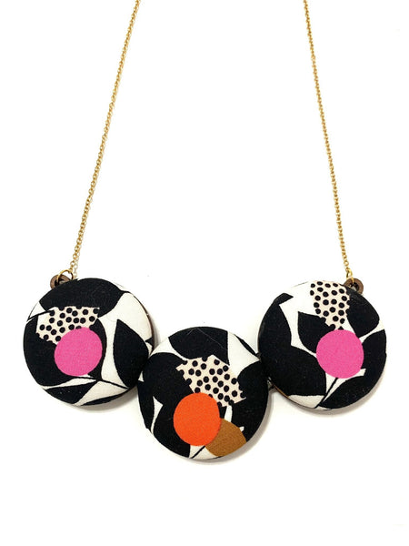 BOTÓN DE AZÚCAR - Bombón Necklace- Black Leaves