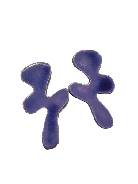 LAS MALCRIÁS - Hearts Ceramics - Purple Squiggle Studs