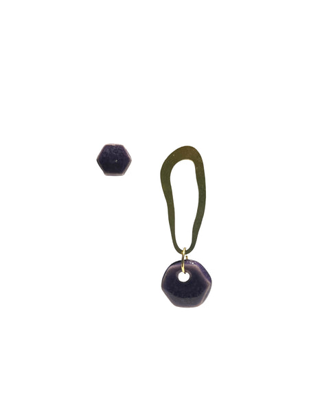 ITSARI- Asymmetrical Earrings - Hex Purple