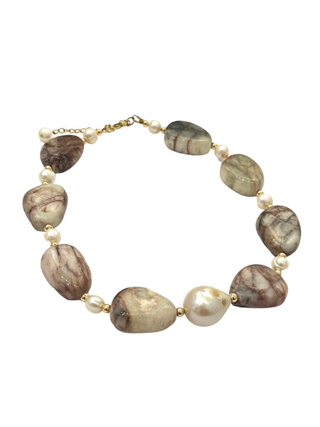 HC DESIGNS- Druzy Gray Agate Necklace