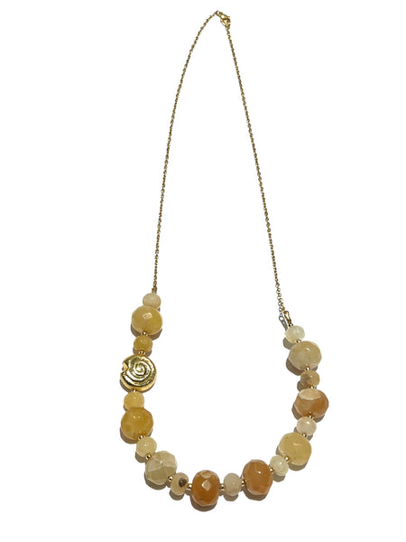 HC DESIGNS- Cream Agate Chain Necklace