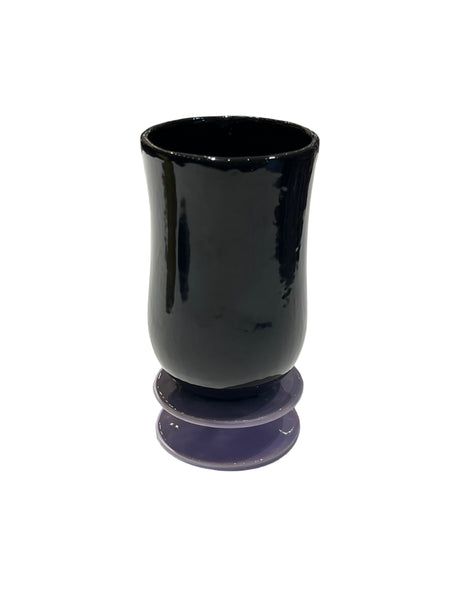 LAS MALCRIÁS- Hearts Ceramic - Black and Purple - Wine Flute