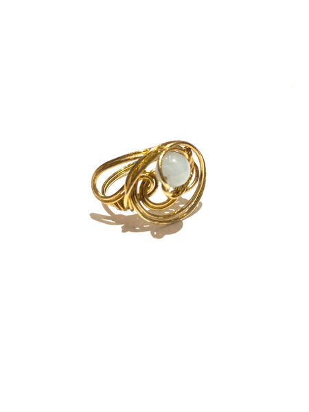 NIS Designs- Abstract Aquamarine Wired Ring