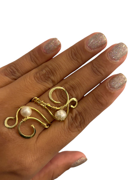 NIS Designs- Wired Pearl Ring