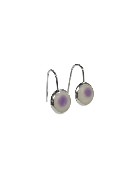 MIND BLOWING PROJECT- Small Circle Earrings - White and Lilac
