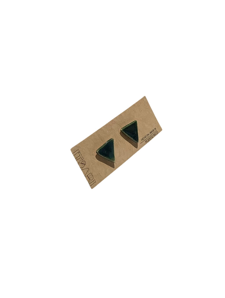 ITSARI- Studs - Green Triangle