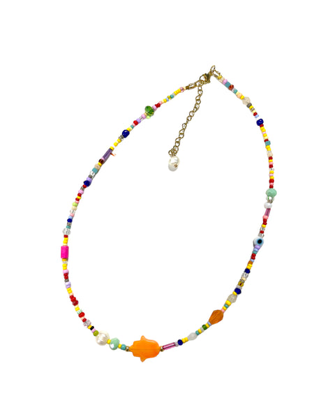 HC DESIGNS - Seed Beads Multicolor Hamsa Hand