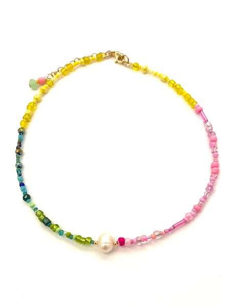 HC DESIGNS - Color Block Seedbeads Necklace