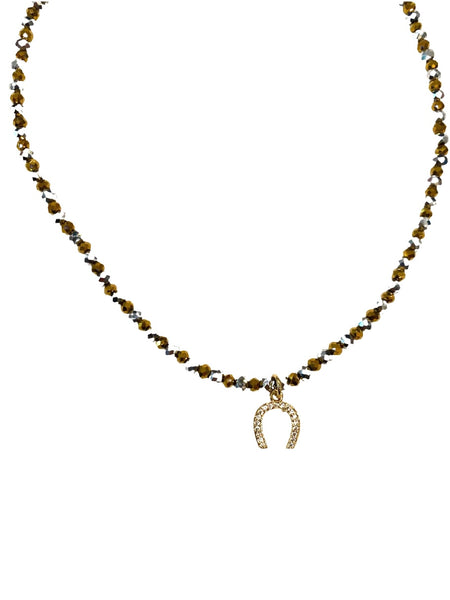 E-HC DESIGNS- Golden Mini Crystal Pendant Choker