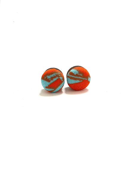 BOTÓN DE AZÚCAR - Small Studs - Orange Aqua Smudge