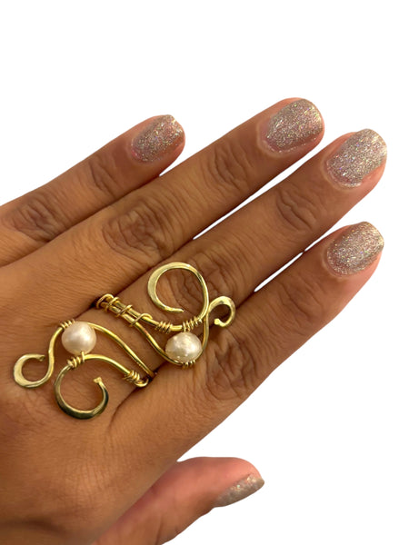 NIS Designs- Wired Pearl Ring