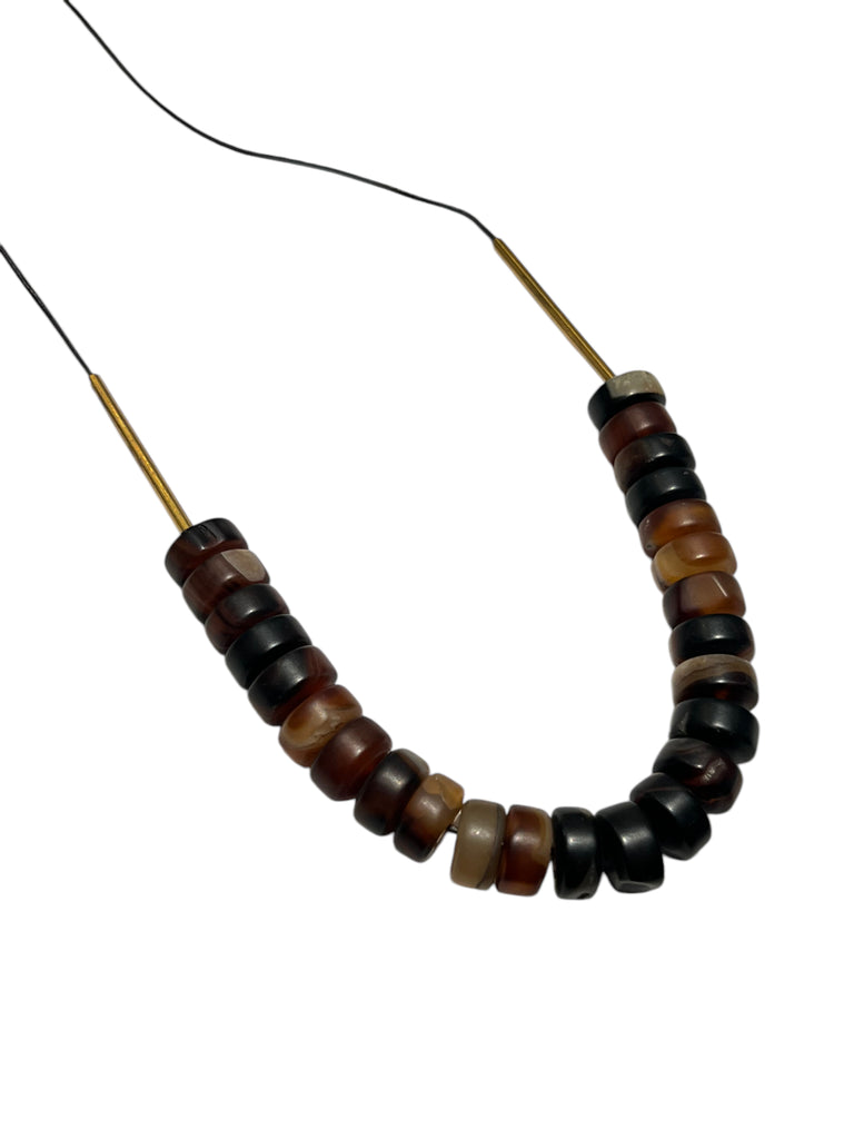 MONIQUE MICHELE- Brown Rondelle Agate Necklace