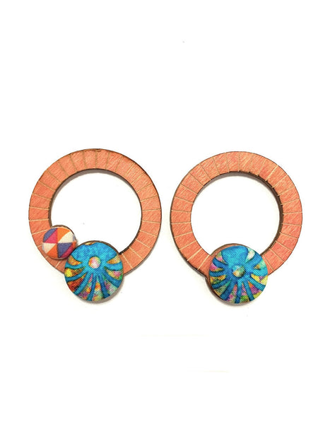 Ciclos Medium Hoops- Blush Pink- Aqua Explosion