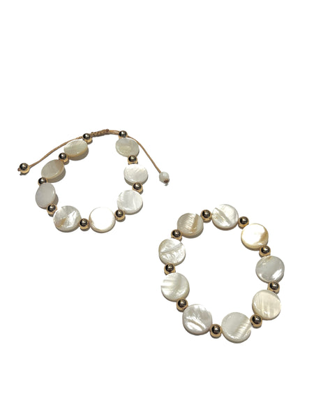 E-HC DESIGNS- Flat Rounded Pearls Bracelets