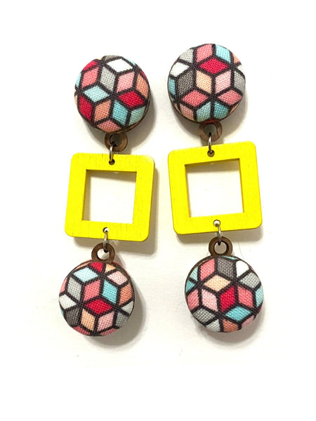 BOTÓN DE AZÚCAR - Ventana Earrings- Large- Cubist