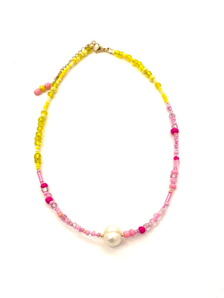 HC DESIGNS - Color Block Seedbeads Necklace