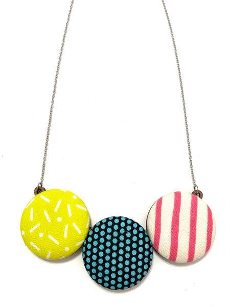 BOTÓN DE AZÚCAR- BOMBÓN NECKLACE-PILLS DOTS STRIPES