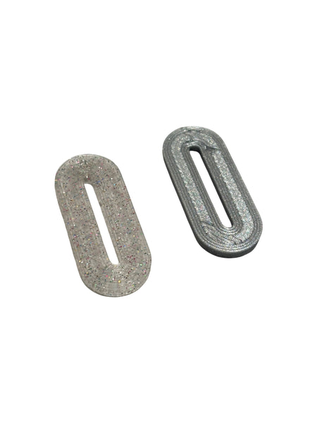MENEO - Mini Grid Studs - Glitter/Silver