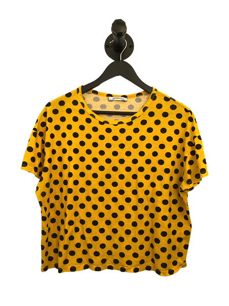 THRIFT- Yellow Polka Dot Top (Medium)