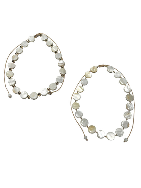 E-HC DESIGNS- Flat Pearls Adjustable Choker