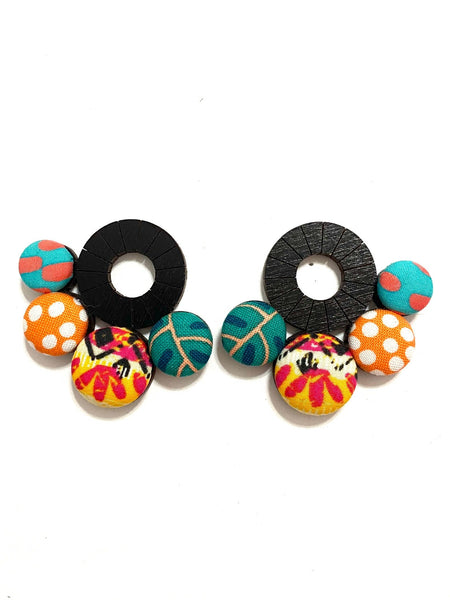 BOTÓN DE AZÚCAR - Nube Earrings- Black - Tropical