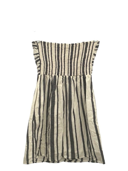 THRIFT- Strapless Striped Dress (Medium)