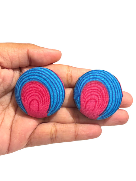 BOTÓN DE AZÚCAR- Large Studs - Magenta and Blue