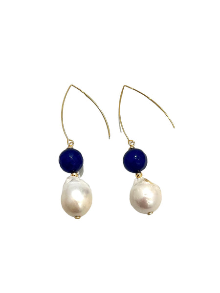 HC DESIGNS - Agate and Baroque Pearl Earrings (more colors available)