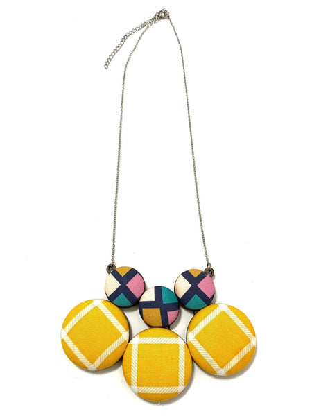 Azúcar Necklace- Yellow Squares