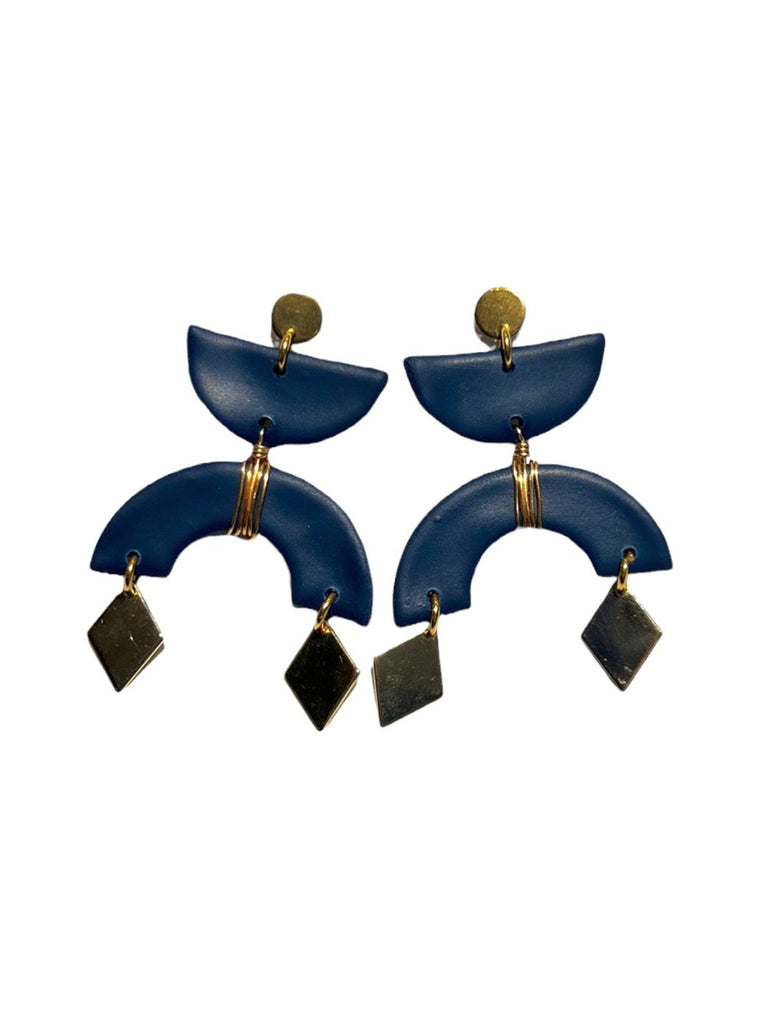 CONLOQUE- Keni Earrings -Navy Blue