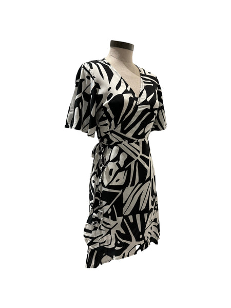 OMA DESIGNS - Black Paradise Wrap Short Dress