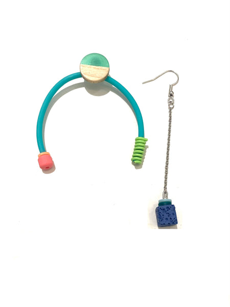CONTRASTE - Balance Earrings - Turquoise Dark Blue