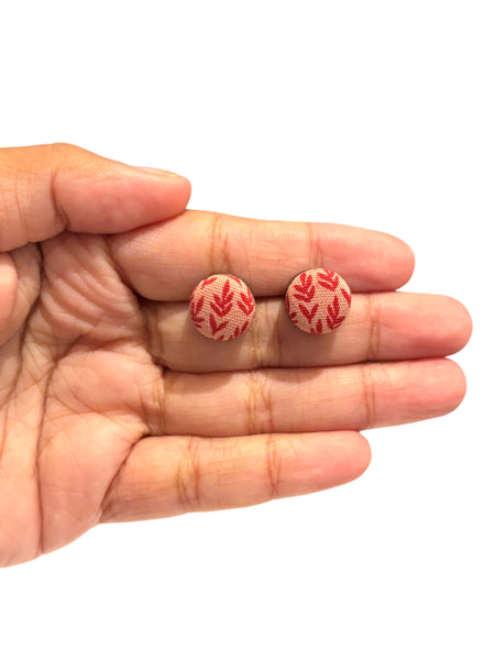 BOTÓN DE AZÚCAR- Small Studs- Pink and Red Mini Leaves