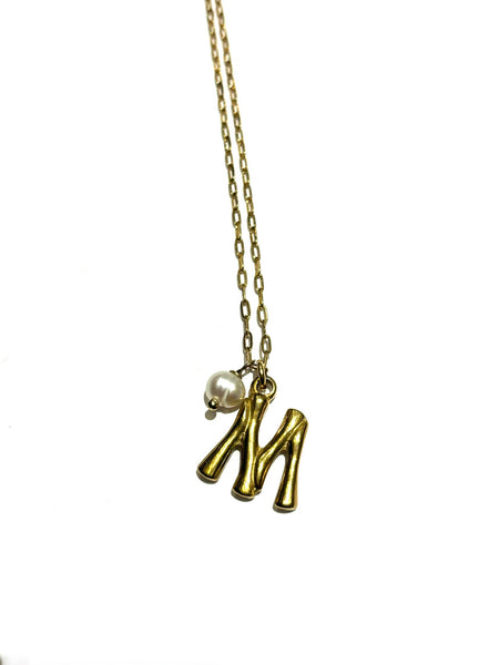 HC DESIGNS - Initial and Pearl Necklace