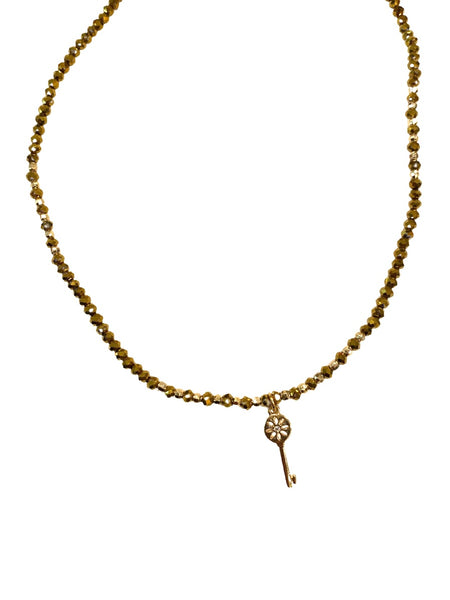 E-HC DESIGNS- Golden Mini Crystal Pendant Choker