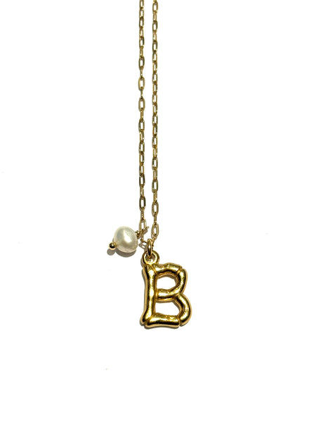 HC DESIGNS - Initial and Pearl Necklace