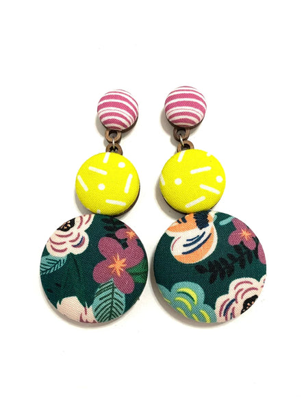 BOTÓN DE AZÚCAR- BIG EARRINGS- BRIGHT FOREST