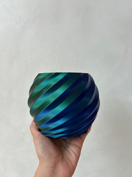 WATRIC - Blue-Green Spiral Planter (different sizes available)