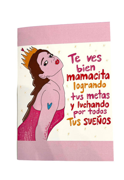 LA M DE MONICA  - 5"X7" Greeting Card with Envelope- Bien Mamacita