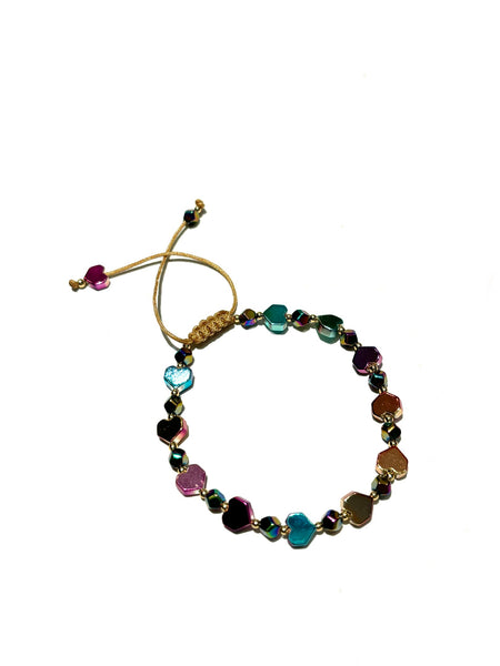 E-HC DESIGNS- Metallic Shapes Adjustable Bracelet (different shapes and colors available)