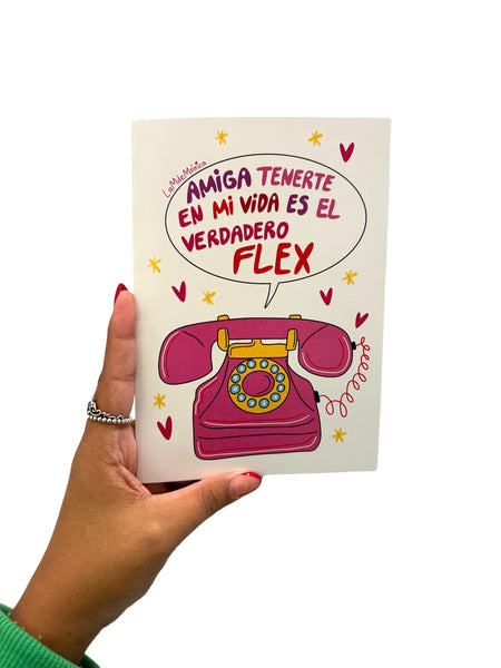 LA M DE MONICA  - 5"X7" Greeting Card with Envelope- Verdadero Flex