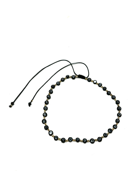 E-HC DESIGNS- Flat Evil Eye  Adjustable Choker