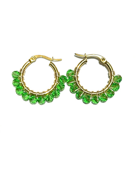 HC DESIGNS - Mini Golden Beaded 1/2 inch Hoop (more colors available)