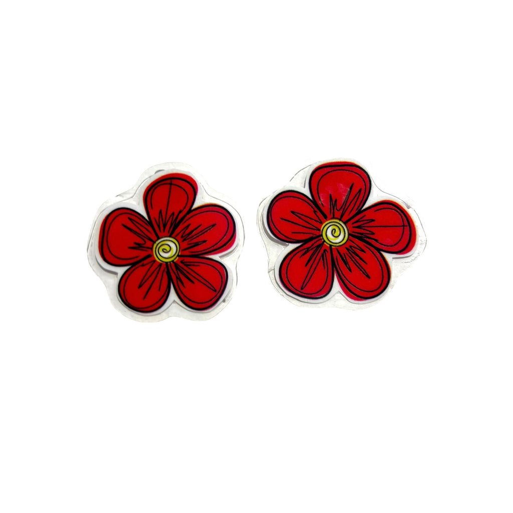 PÚRPURA- Mini Studs- Red Flowers