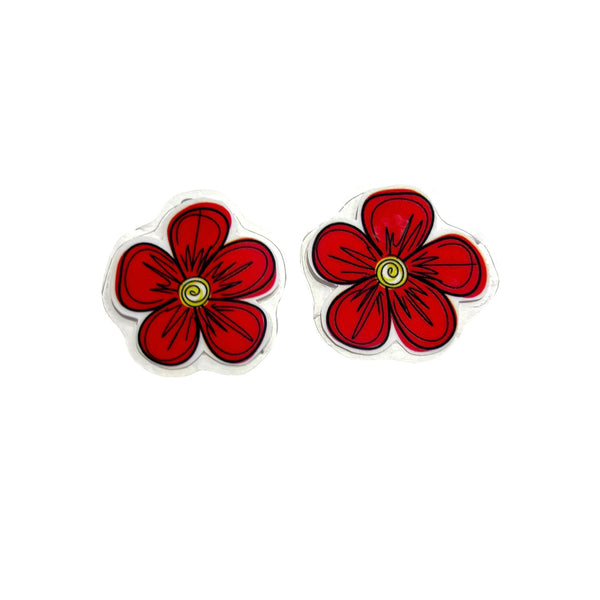 PÚRPURA- Mini Studs- Red Flowers