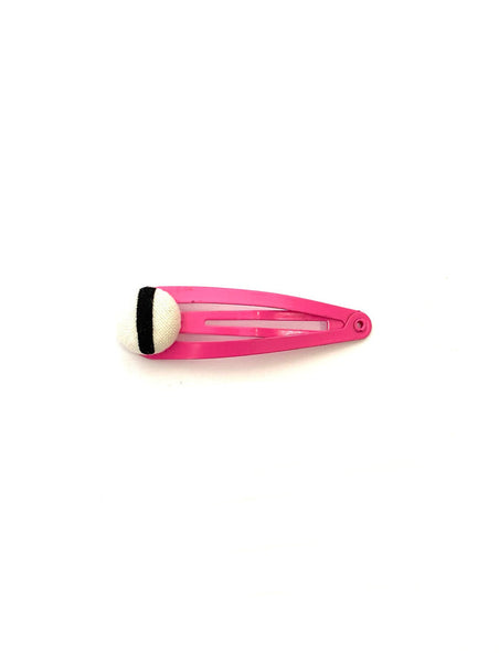 Hair Clips- Hot Pink- Black Stripe