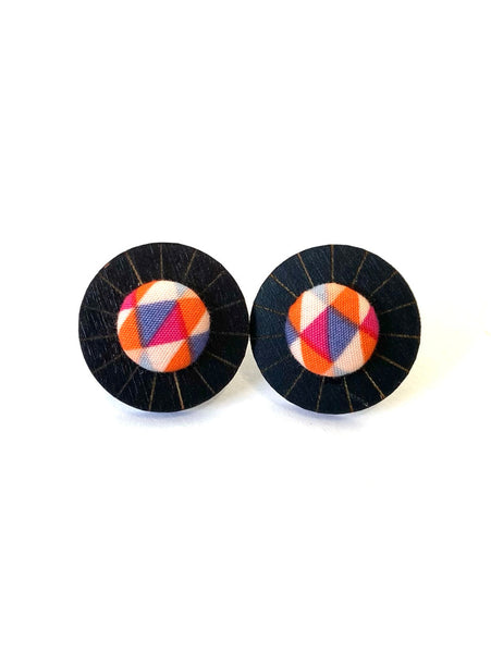 Ciclo Studs- Black - Pink Triangulation