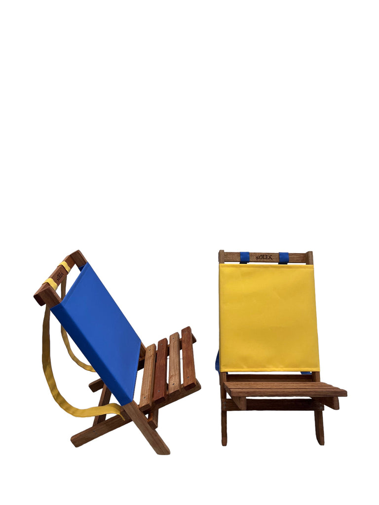 BENA CREATIVA - SOLEÁ Beach Chair - Blue - Yellow Straps (In store pickup only)