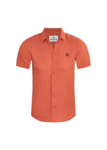 ARRECIFE - Terracota Linen - Short Sleeve Shirt